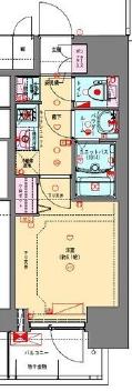 プレサンス松屋町ヴェルデス(1K/13階)の間取り写真