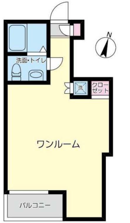 ビライシイ(ワンルーム/1階)の間取り写真