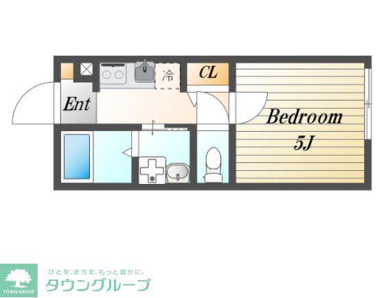 PLUMAS北方(1K/2階)の間取り写真