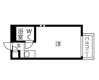 プレスイン駒場(ワンルーム/4階)の間取り写真
