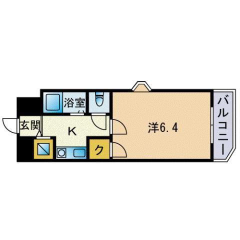 ドミエスポワール西公園(1K/4階)の間取り写真