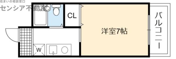 カーサエクリオ(ワンルーム/4階)の間取り写真