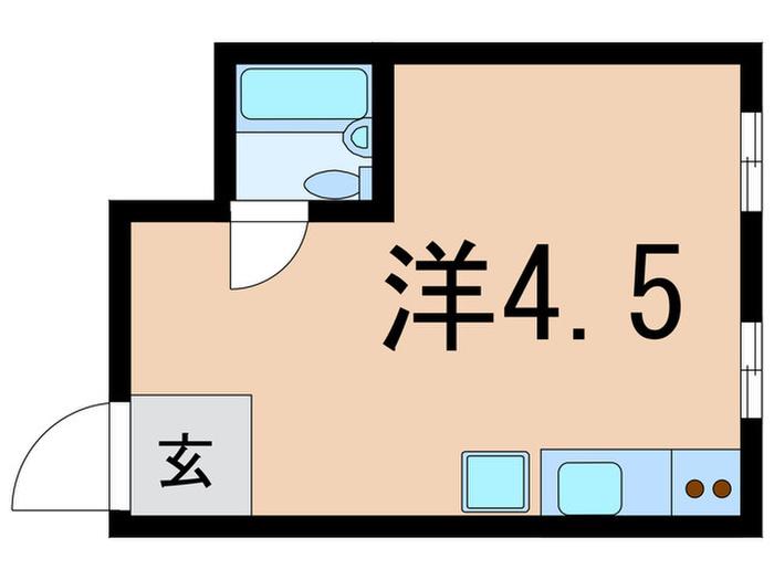 アンジョリジャルダン門戸厄神(ワンルーム/1階)の間取り写真
