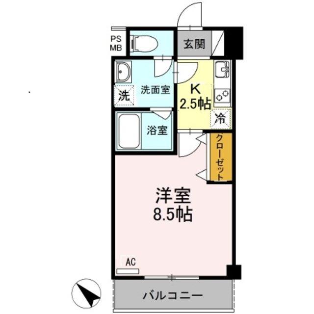 フローラ東戸塚(1K/3階)の間取り写真