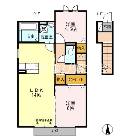 グレイス池田(2LDK/2階)の間取り写真