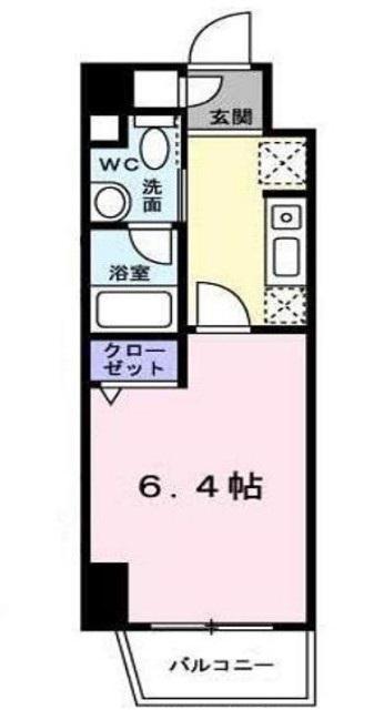 SANSURI池田山(1K/2階)の間取り写真