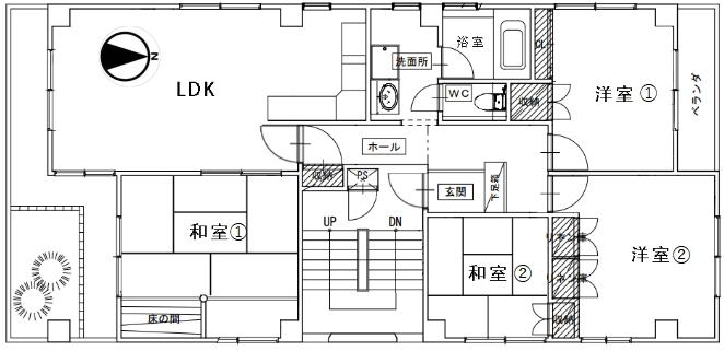 ナンナンシャト-シェアハウス(4LDK/4階)の間取り写真