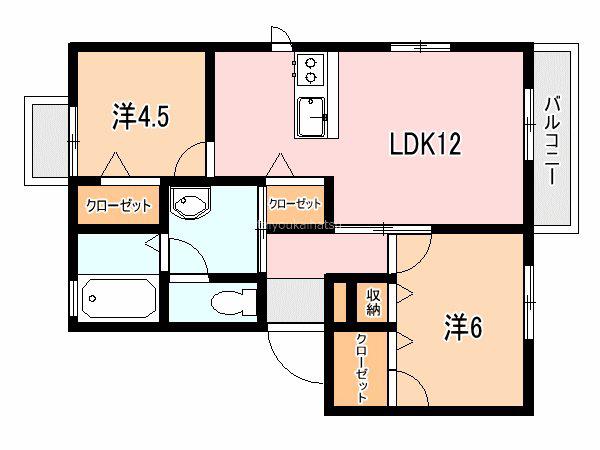 シャーメゾン川口(2LDK/1階)の間取り写真