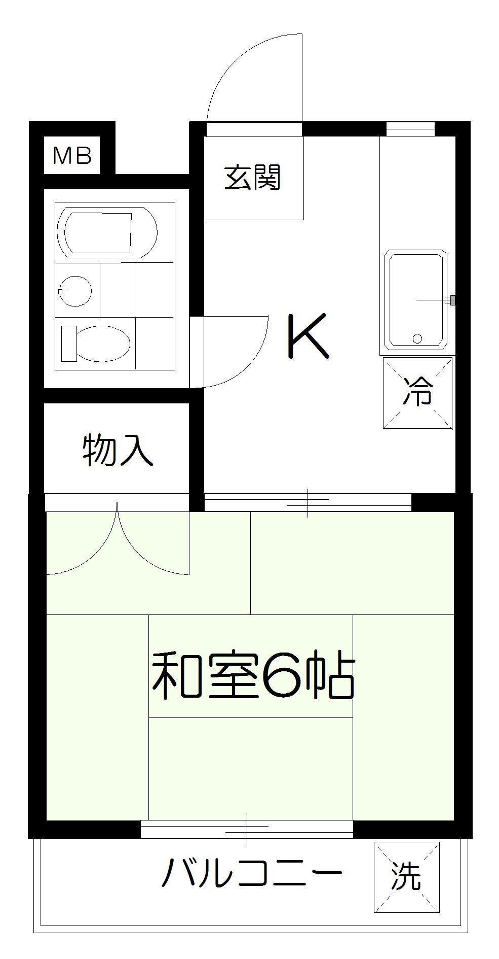 第二中川サンコーポ(1K/2階)の間取り写真