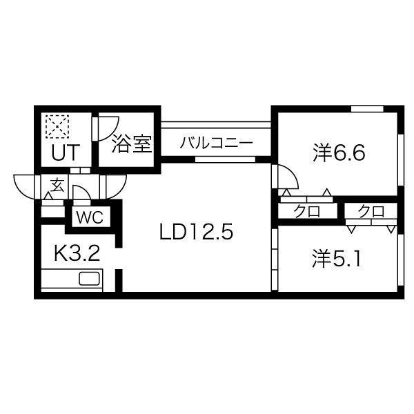 ESSENCE24E(2LDK/1階)の間取り写真