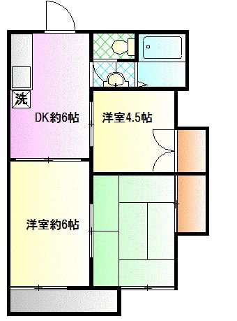コーポ矢野(3DK/2階)の間取り写真