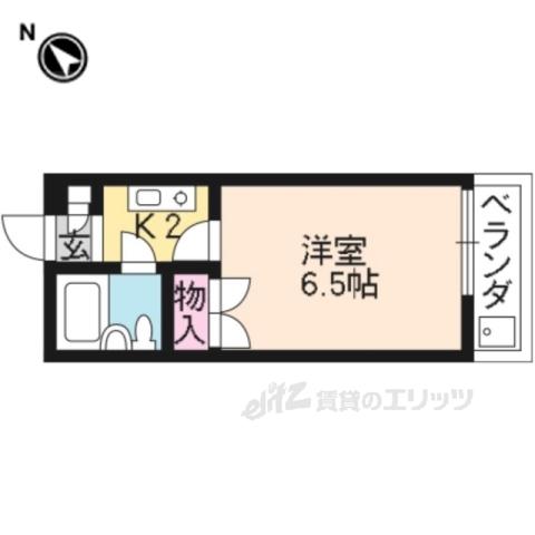 メゾン西野山(1K/2階)の間取り写真