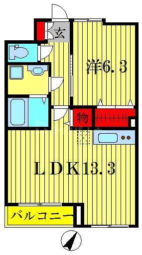 さくらガーデン(1LDK/3階)の間取り写真