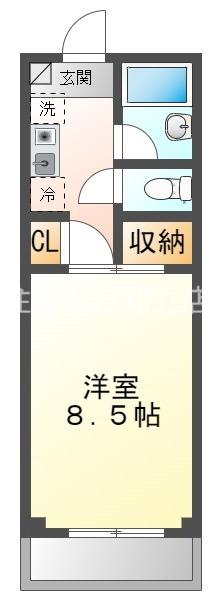パレスミサカ(1K/2階)の間取り写真