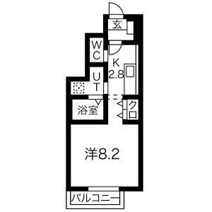 ビューテラスT II(1K/1階)の間取り写真
