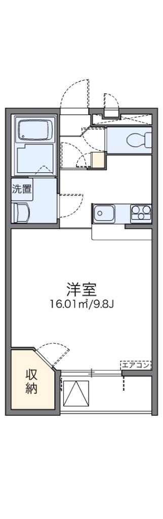レオパレス天上野II(1K/3階)の間取り写真