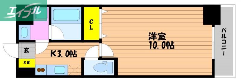 CASA FELICE(1K/8階)の間取り写真