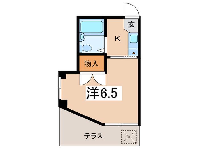 ホームコア(1K/1階)の間取り写真