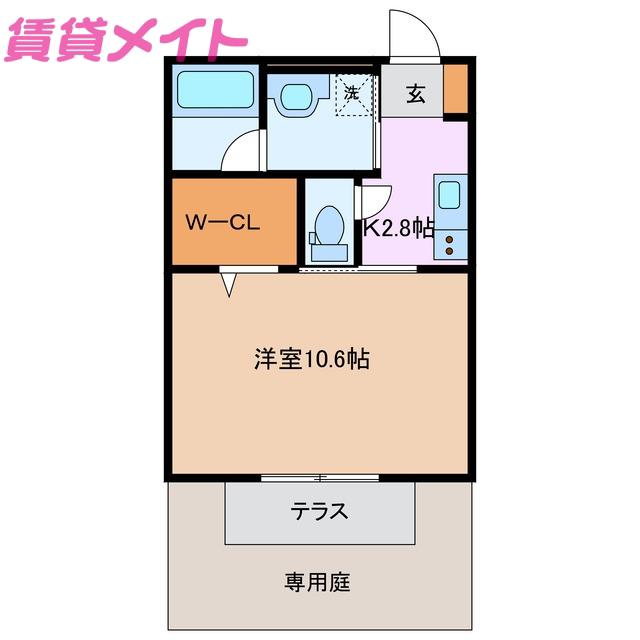 アリビオエスティ―(1K/1階)の間取り写真