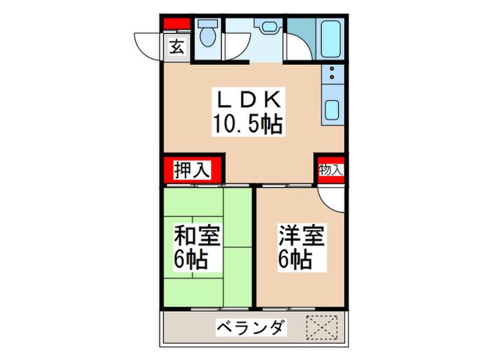 ハイム・ベヒライン(2LDK/3階)の間取り写真