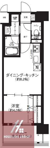 エグゼ難波ザ・ゲート(1LDK/2階)の間取り写真