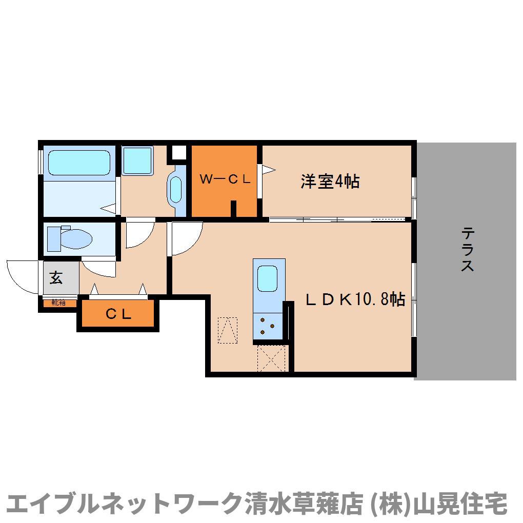 ALTAR(1LDK/1階)の間取り写真