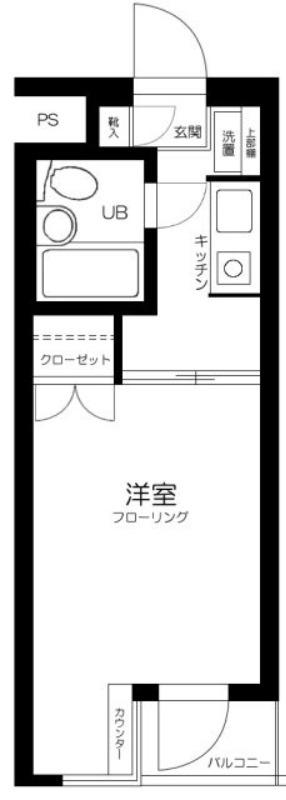 ハイタウン目黒第2(1K/3階)の間取り写真