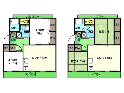 コーポ佐藤(2LDK/2階)の間取り写真