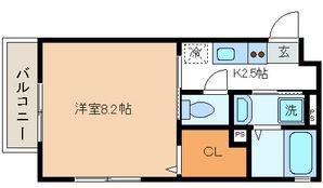 パーチェ西大井(1K/2階)の間取り写真