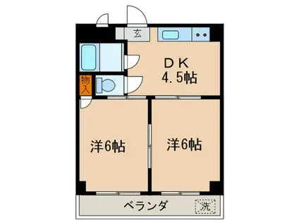 中村マンション(2DK/3階)の間取り写真