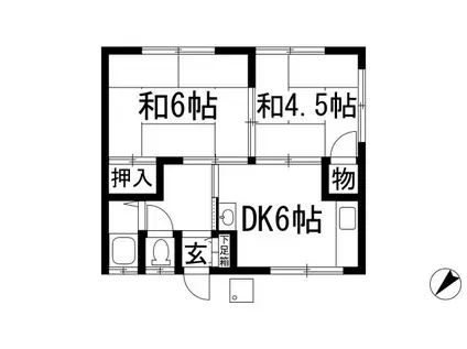 寿荘(2DK/2階)の間取り写真