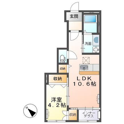 クリビアII(1LDK/1階)の間取り写真