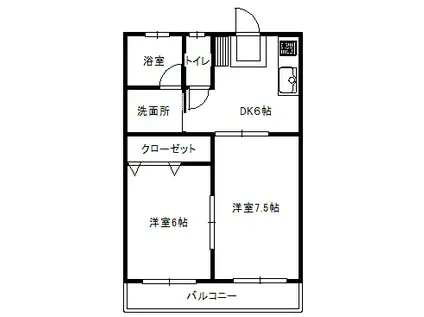 アルファ上余田VI(2DK/2階)の間取り写真