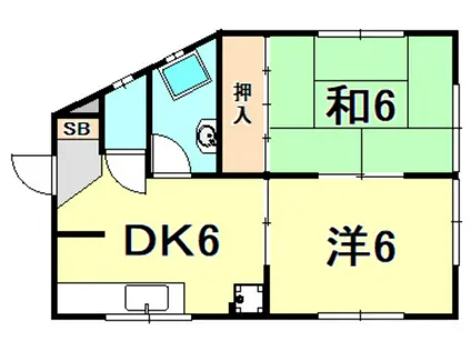 ユニオンハイツパーク3(2DK/2階)の間取り写真