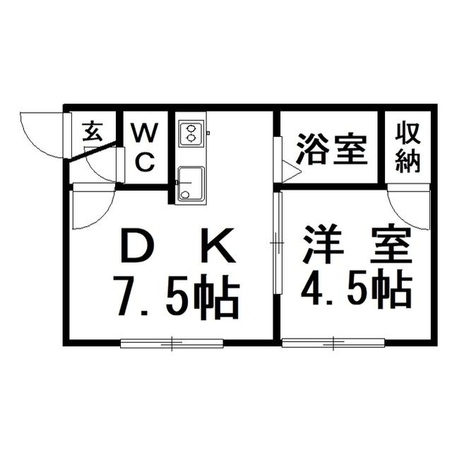 アーバンエステート松浦(1DK/1階)の間取り写真