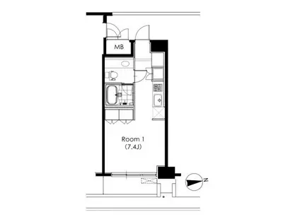 カスタリア芝公園(ワンルーム/9階)の間取り写真