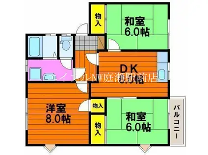 清水コーポG(3DK/2階)の間取り写真