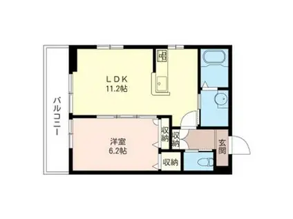 ゴールドウエスト世田谷(1LDK/3階)の間取り写真