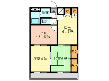 アールティマンション小沼(2DK/3階)の間取り写真