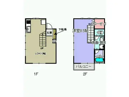 MILOU(1LDK/1階)の間取り写真