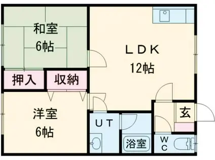 昭栄荘 6(2LDK/2階)の間取り写真