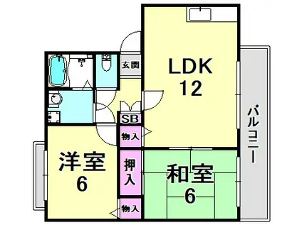 アネシス愛宕山II(2LDK/2階)の間取り写真