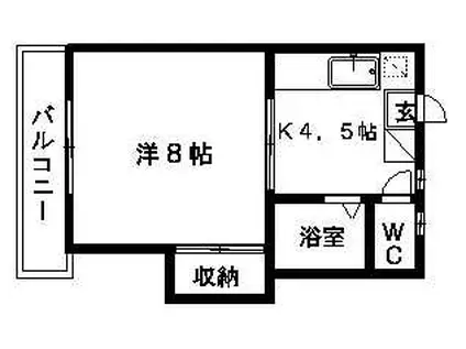 エクセレント広沢(1K/2階)の間取り写真