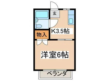 メゾン梅田(1K/1階)の間取り写真