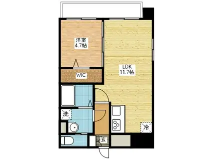FIORANO(1LDK/9階)の間取り写真