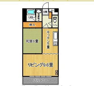 若友ハイツ(1LDK/3階)の間取り写真