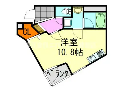ファーストレジデンス長洲(ワンルーム/3階)の間取り写真
