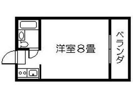 MURASAKIBARUMANSION(ワンルーム/3階)の間取り写真