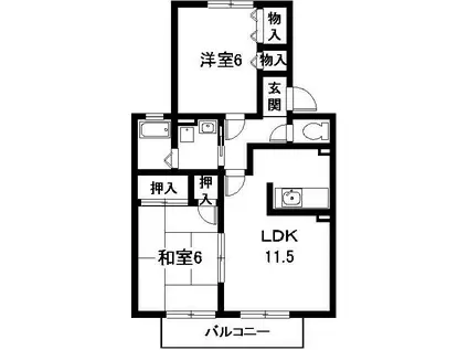 セジュールSUGAYA(2LDK/1階)の間取り写真