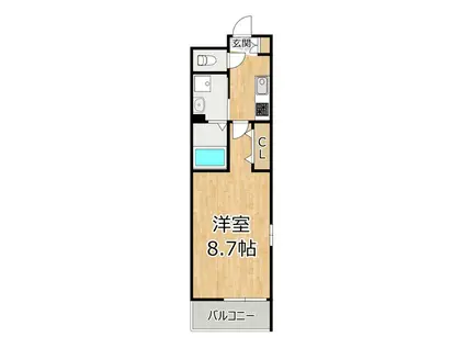 三津屋南1番館(1K/1階)の間取り写真